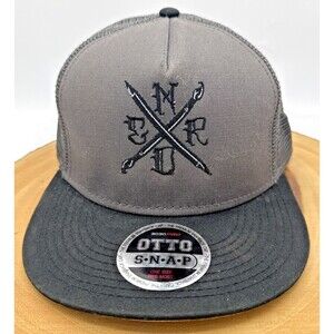 Otto Snapback Trucker Hat Charcoal & Gray Embroidered Cross Tools Street Logo